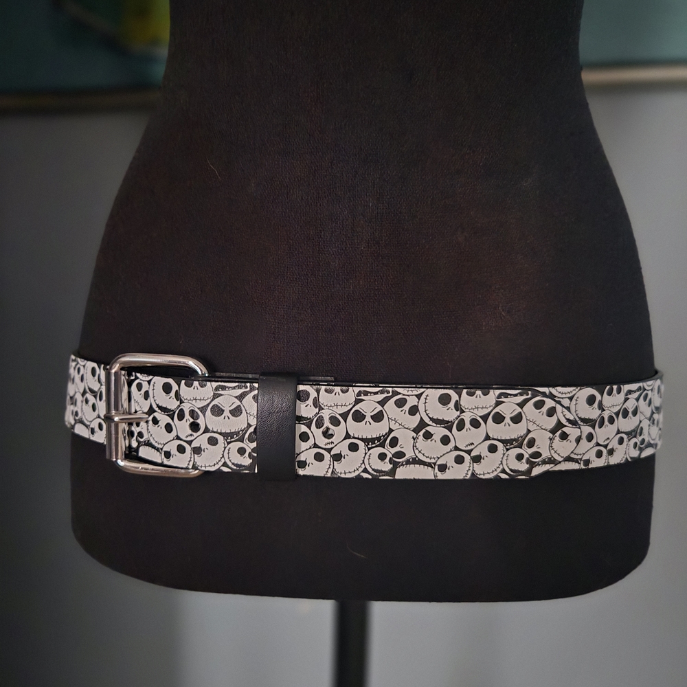 Disney Monochrome Skull Pattern Belt